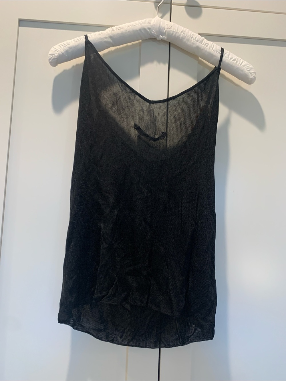 Black Sequin-Chain Draped Camisole Top - Picture 3 of 7
